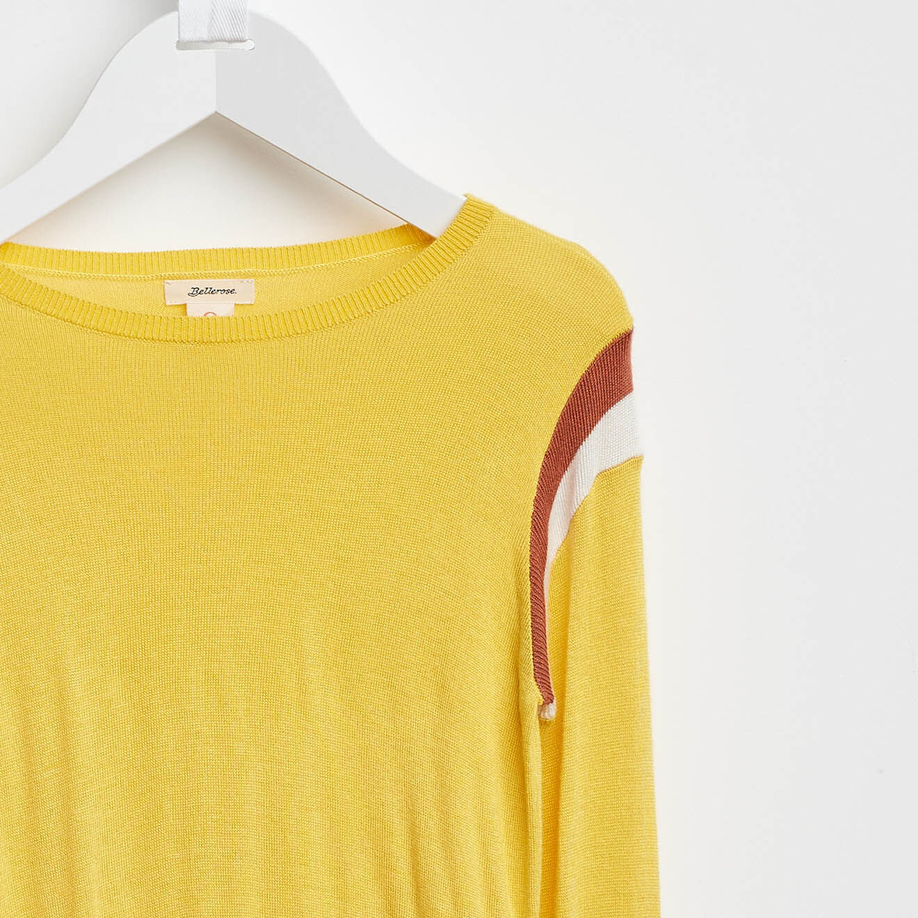Bellerose Pull Daven en Maille mélangée jaune moutarde
