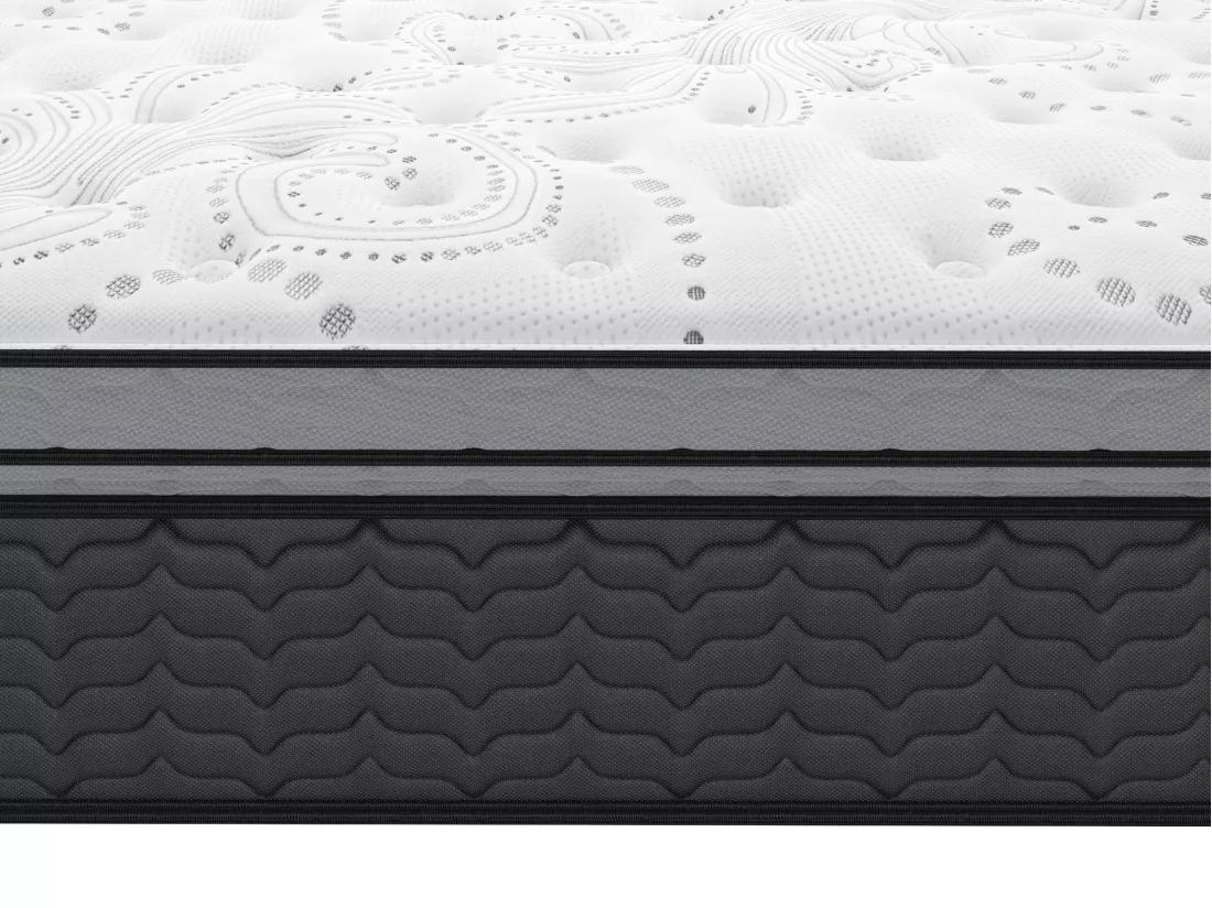 Ensemble 180 x 200 cm sommier coffre blanc + matelas hybride ressorts ensachés et surmatelas intégré ép.30cm - GAMIANI de YSMÉE
