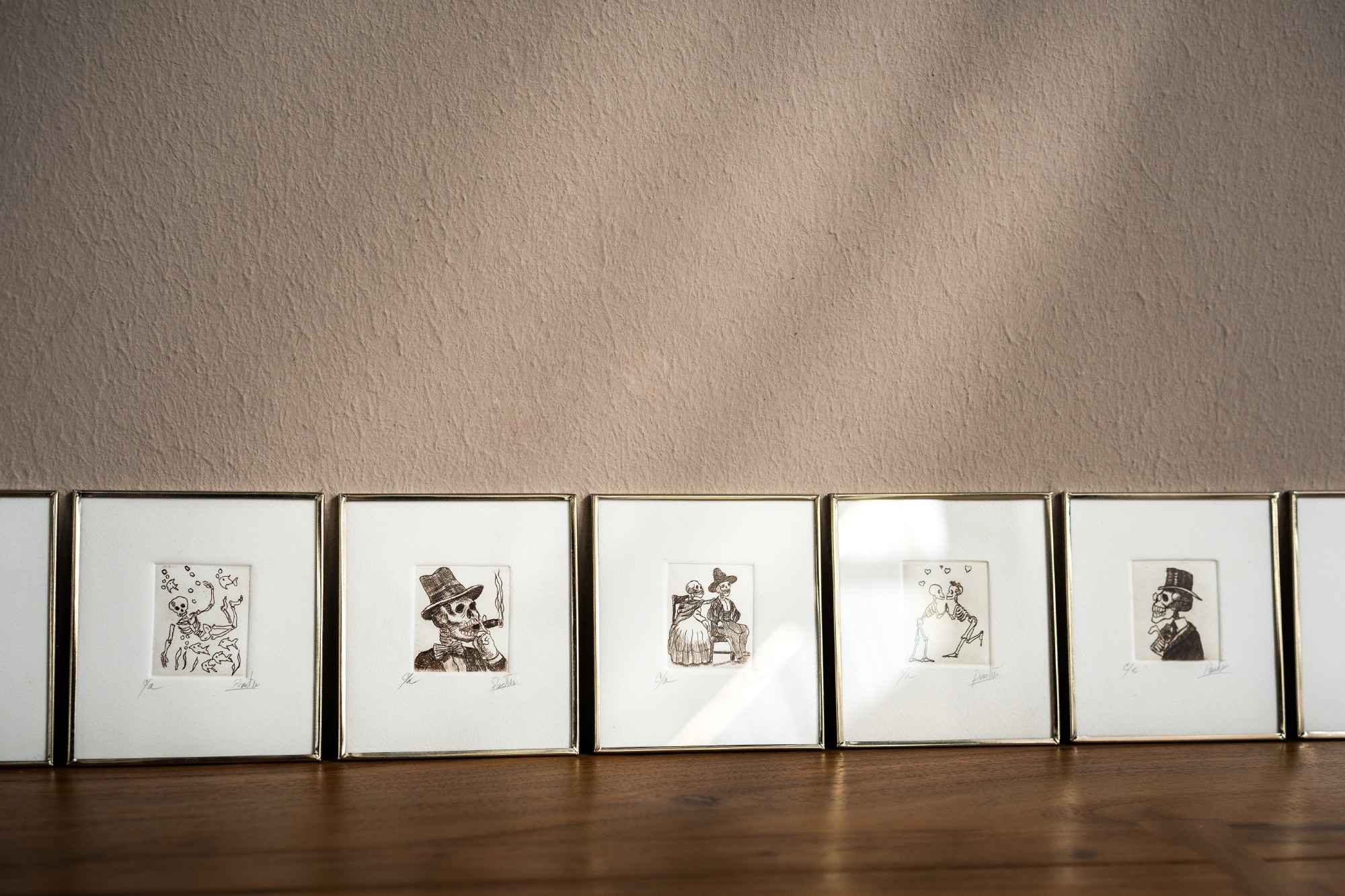 'Dia de Muertos' Radierungen, handsigniert und gerahmt von fischer's lagerhaus