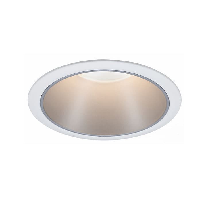 3 spots encastrables Cole LED intégrée blanc chaud IP44 3x470lm Ø8cm argent finition blanche Paulmann