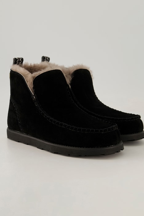 Lammfell-Boots, Veloursleder, Lammfellfutter