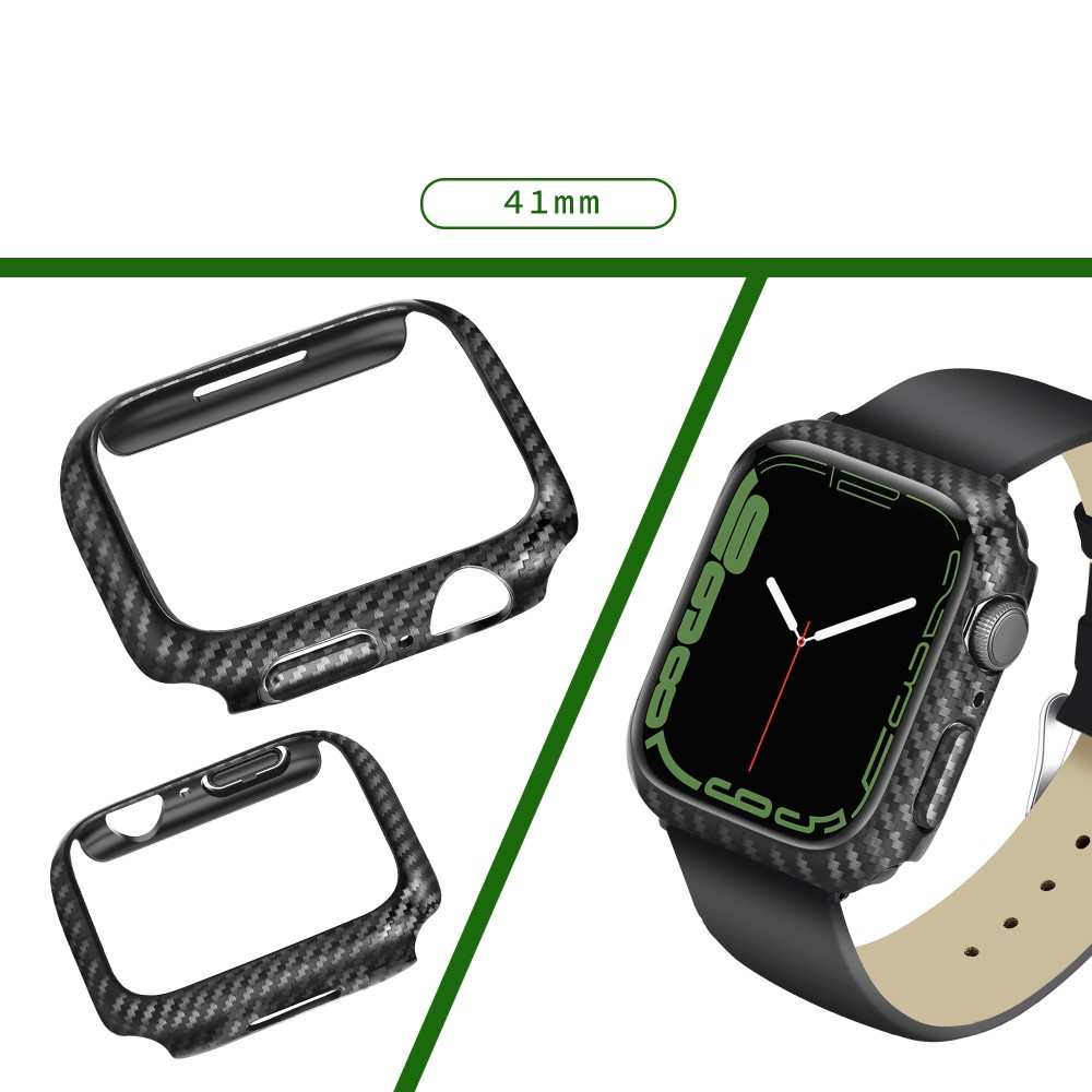 Apple Watch (45 mm) Hardcase Bumper Hülle - Schwarz (Carbon)