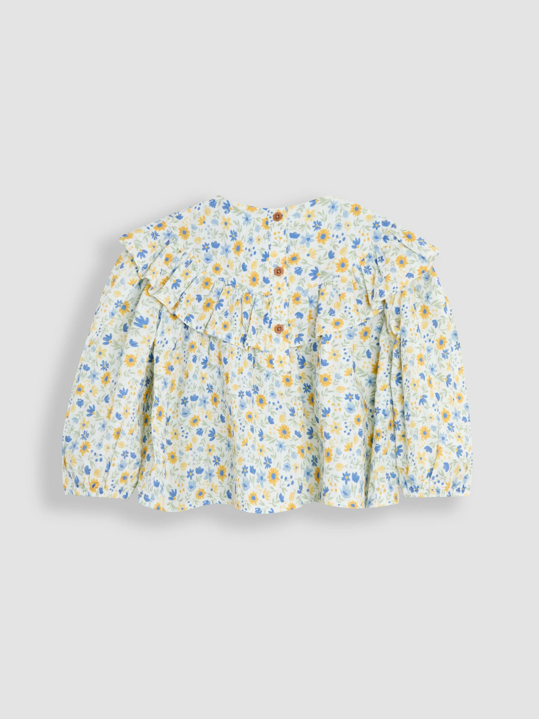 JoJo Maman Bébé Smocked Ruffle Blouse