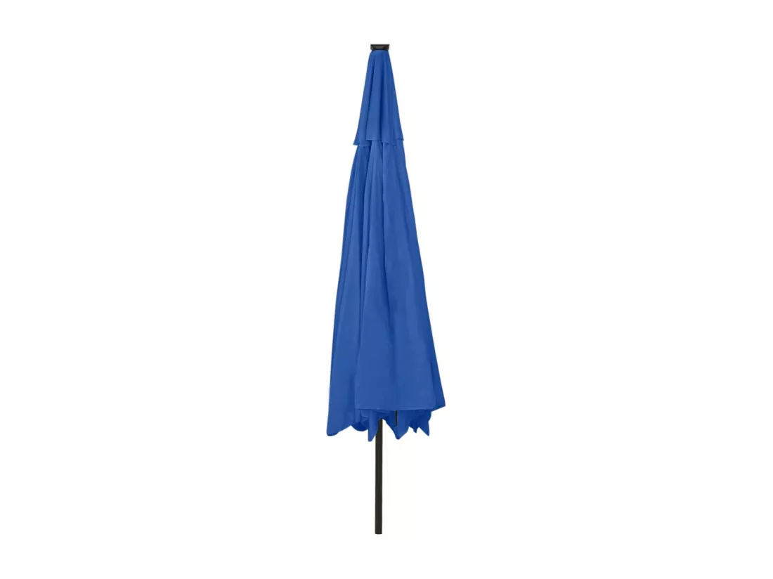Parasol d'extérieur avec LED et mât en métal 400 cm Bleu azuré