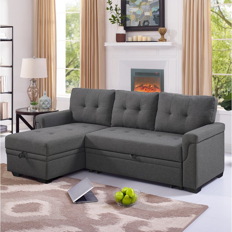 Gunnar 86&prime;&prime; Wide Reversible Sleeper Sofa & Chaise