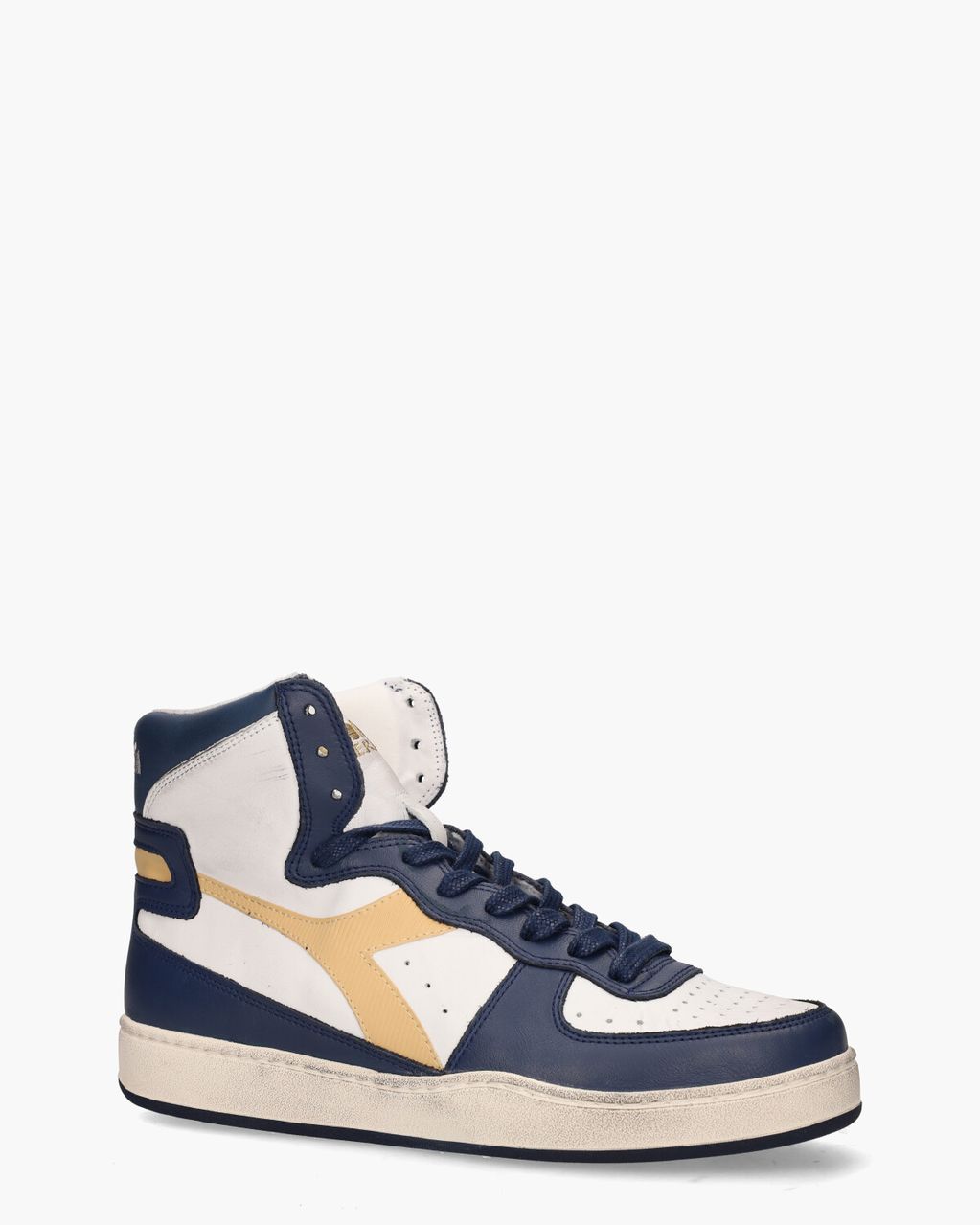 Diadora Heritage Mi Basket Used Wit/Blauw/Cognac Herensneakers
