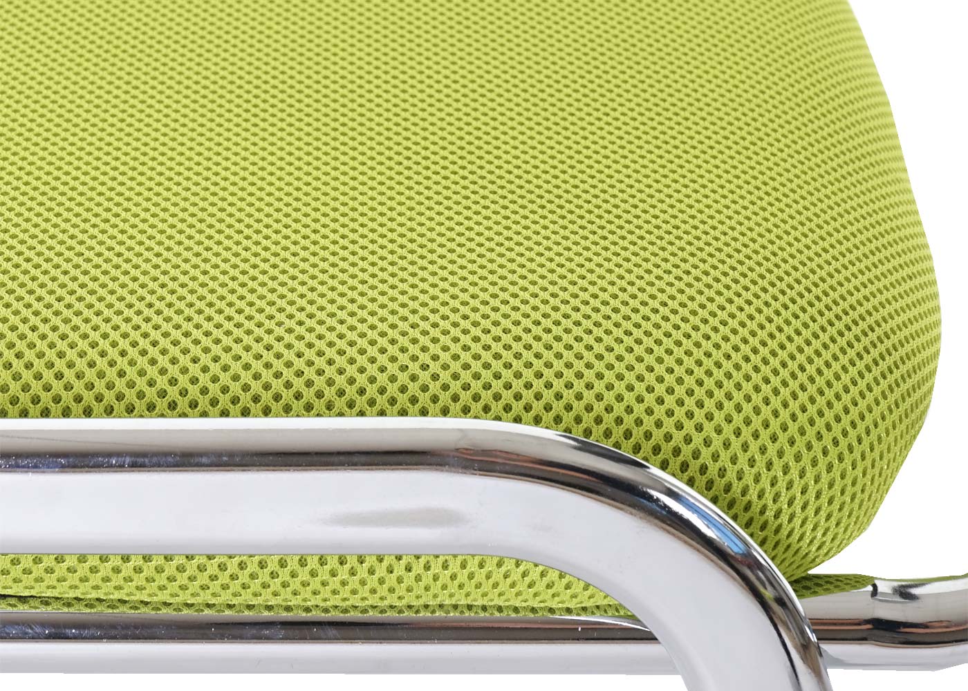 Besucherstuhl H401, Konferenzstuhl stapelbar, Stoff/Textil ~ Sitz grün, Füße chrom