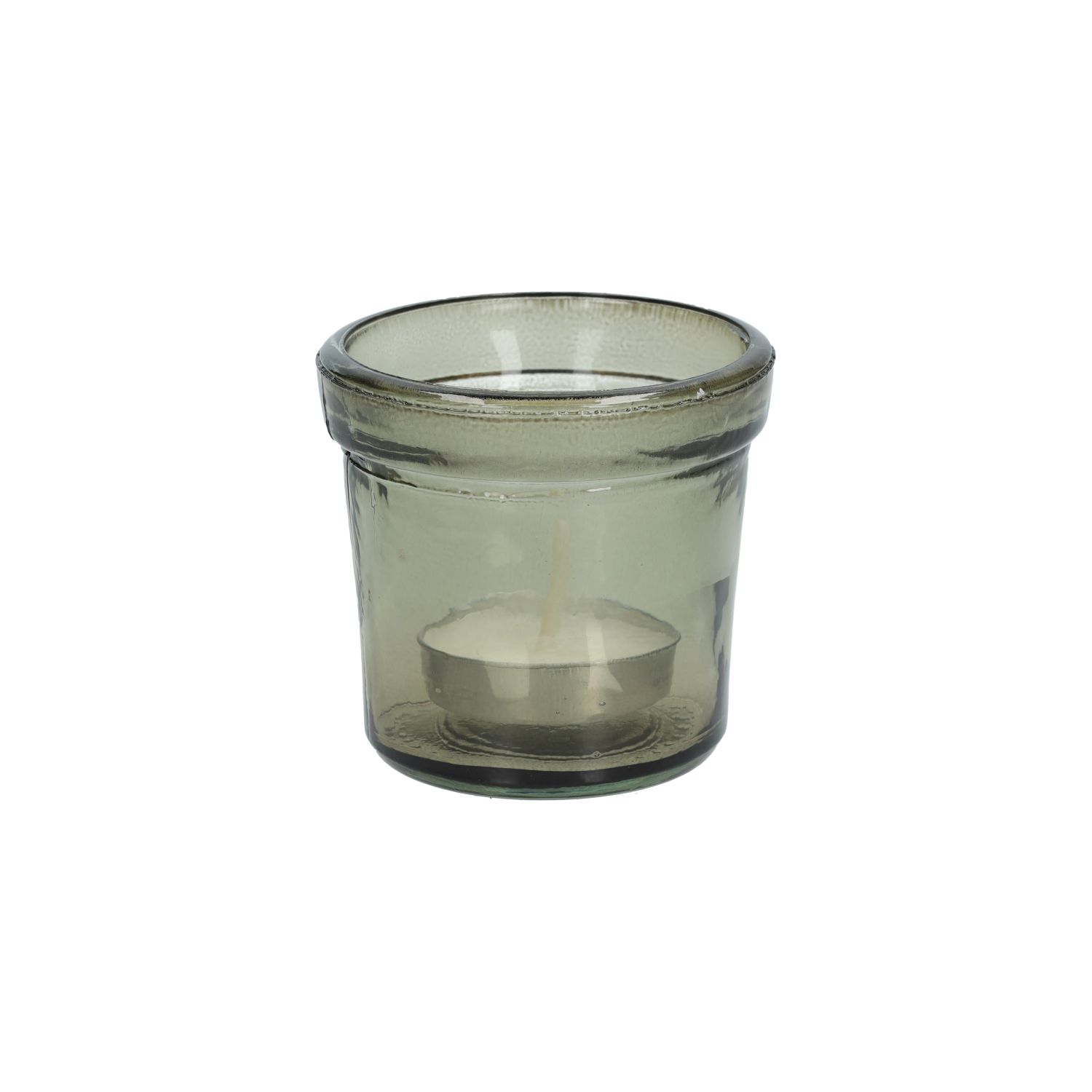 Waxinelichthouder, gerecycled glas, groen, Ø7 cm