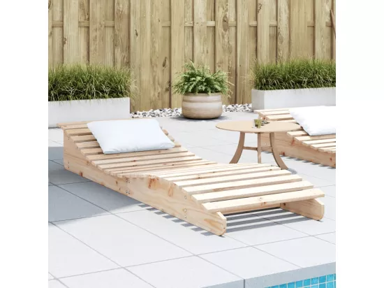Chaise longue 205x60x31,5 cm bois massif de pin