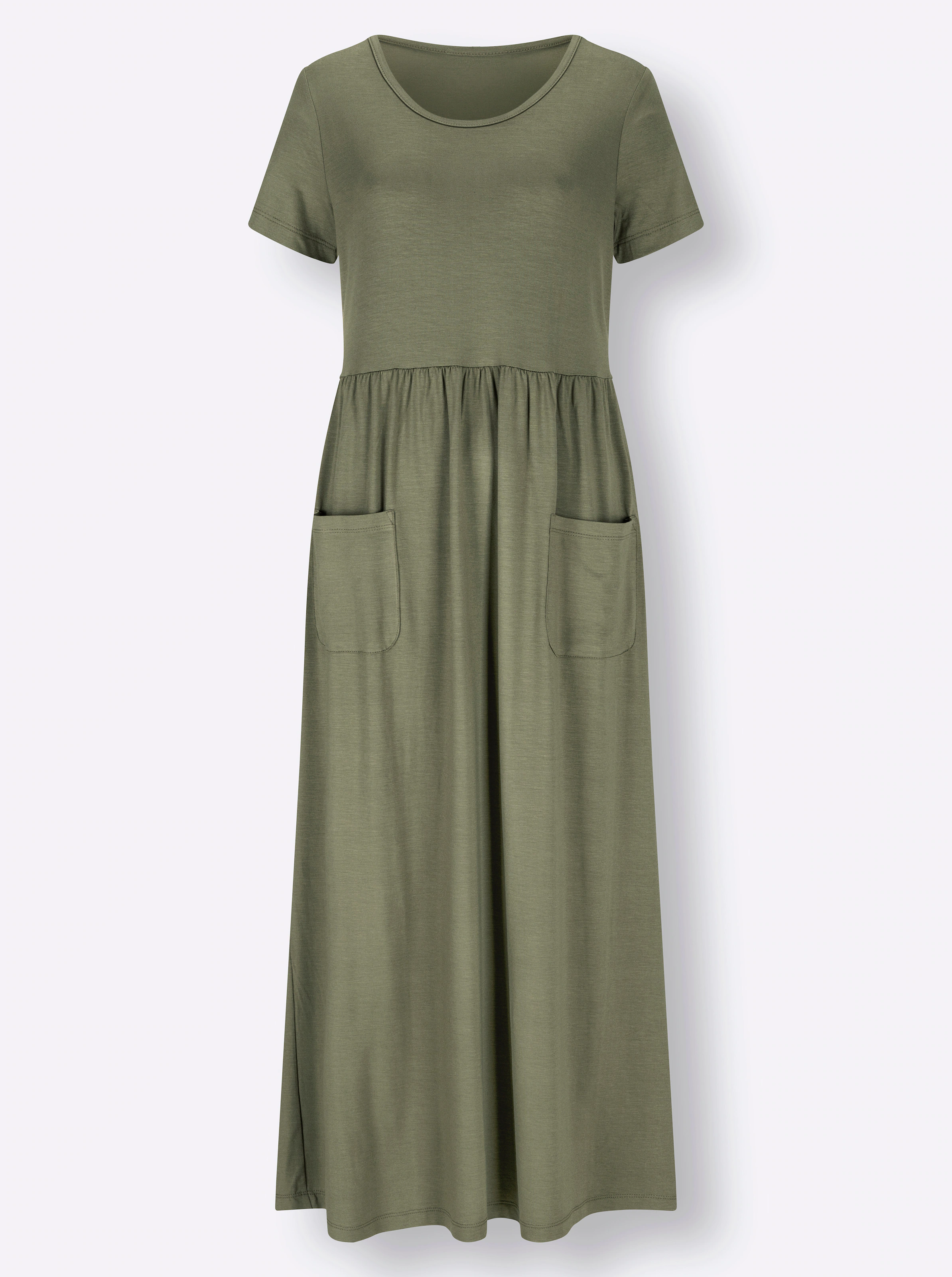 Jerseykleid in khaki
