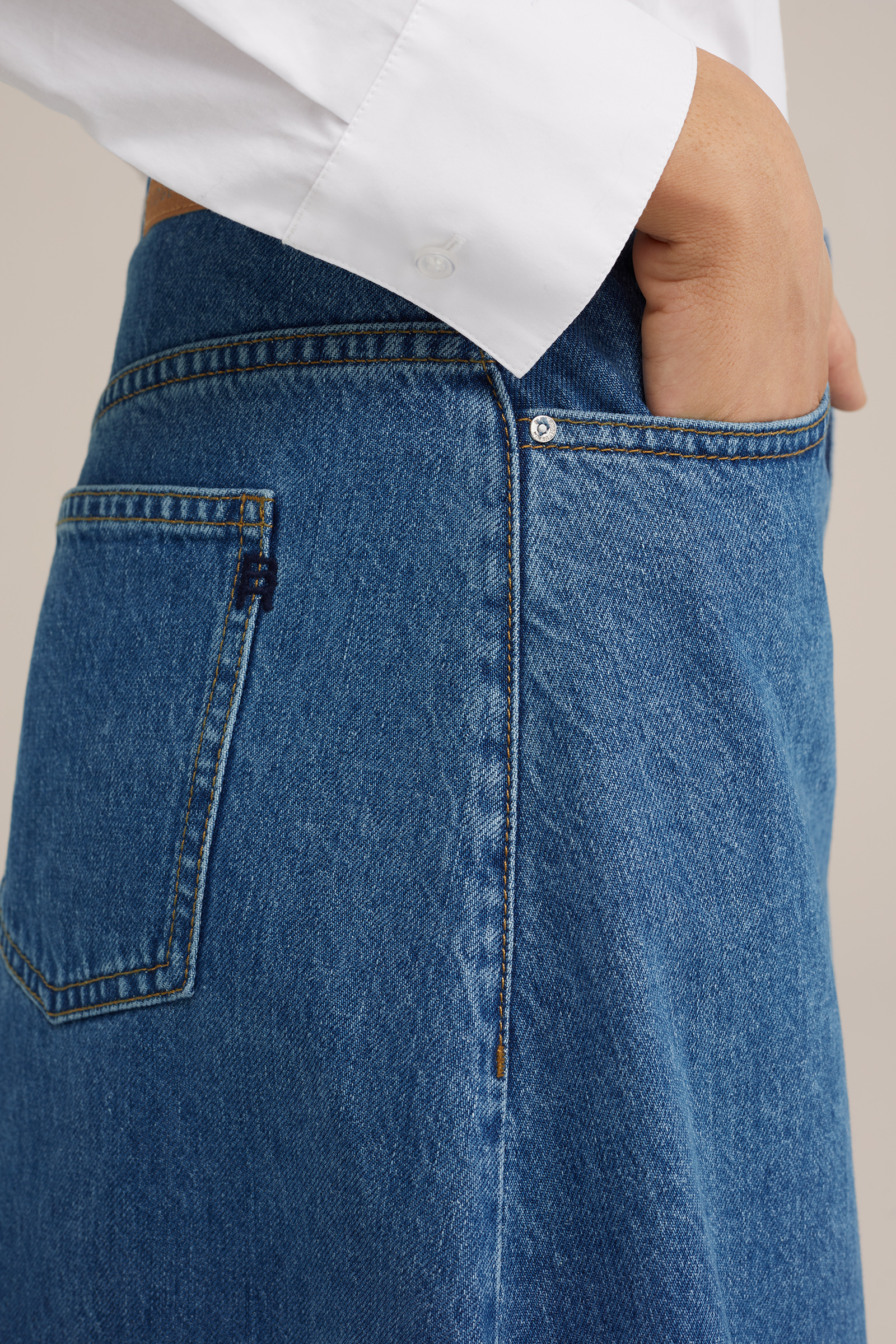 denim maxi-rok WE Fashion Blauw