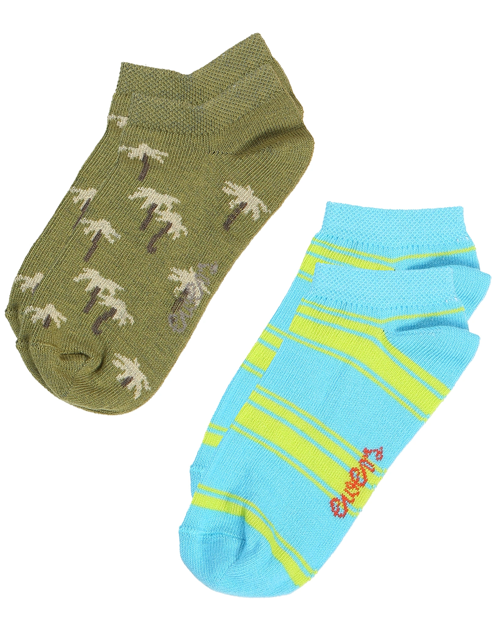 Sneakersocken PALME/RINGEL 6er Pack in blau/grün