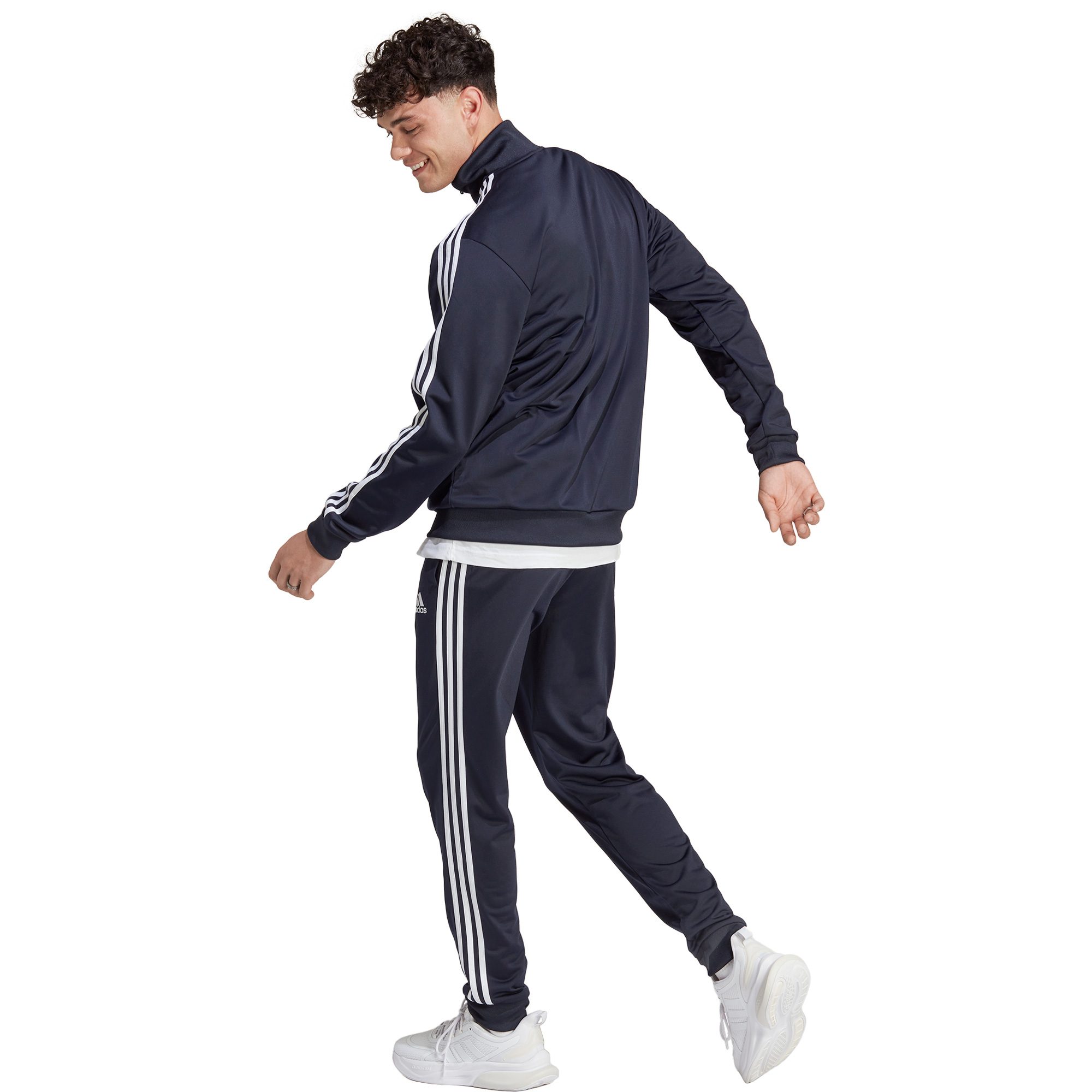 adidas Sportswear Basic 3-Streifen Tricot Trainingsanzug Herren legend ink