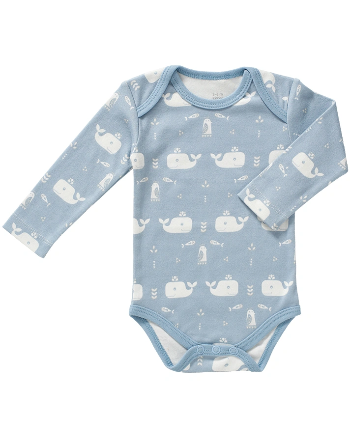 Langarm-Body WHALE in blau