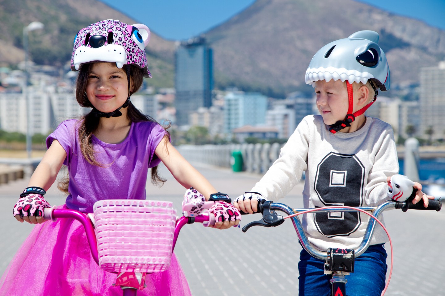 Crazy Safety - Cykelhjelm til børn - Pink leopard (49-55 cm)