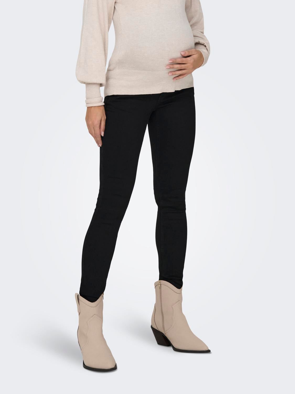 OLMBELLY Mittlere Taille Skinny Fit Jeans Black Denim
