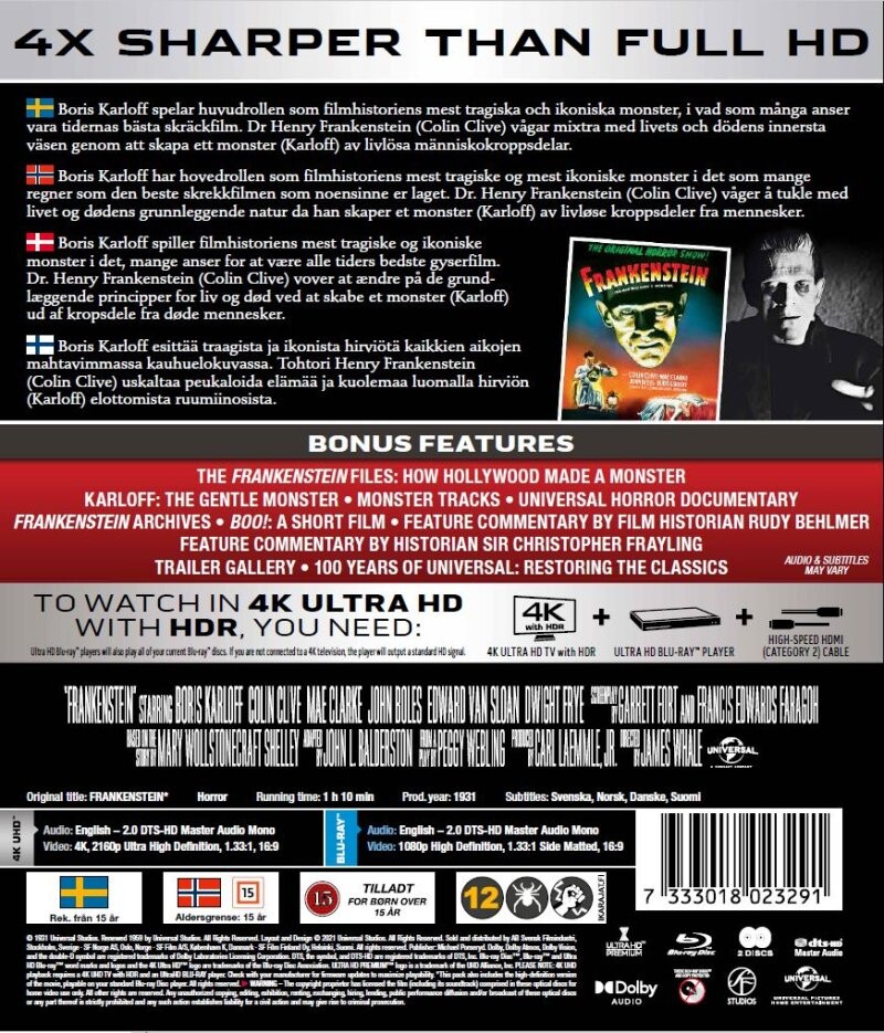 Frankenstein - 4K Ultra HD Blu-Ray