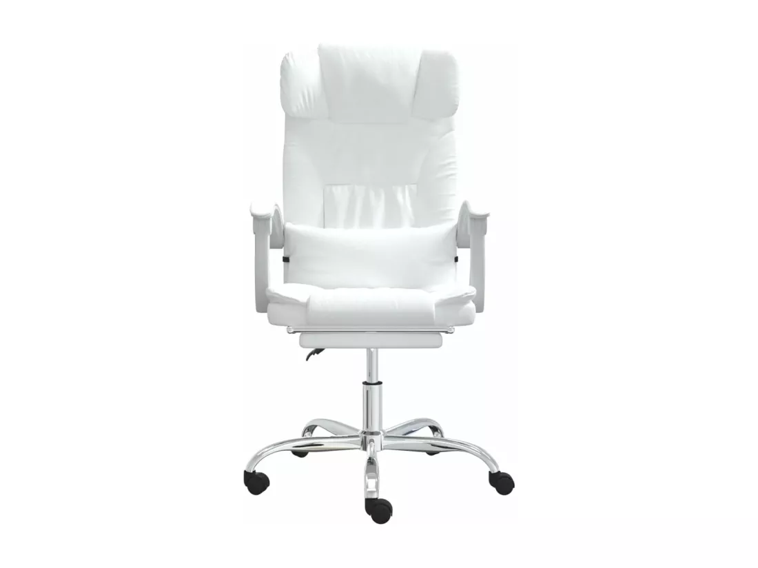 Fauteuil de massage inclinable de bureau Blanc Similicuir