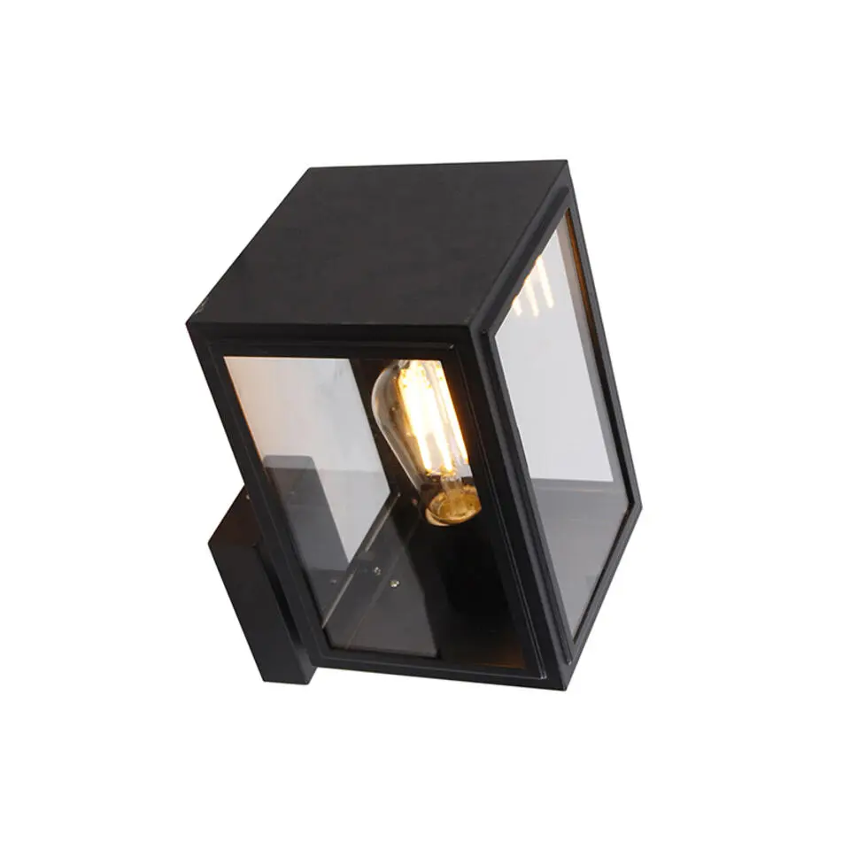 Qazqa wandlampen buiten sutton zwart e27