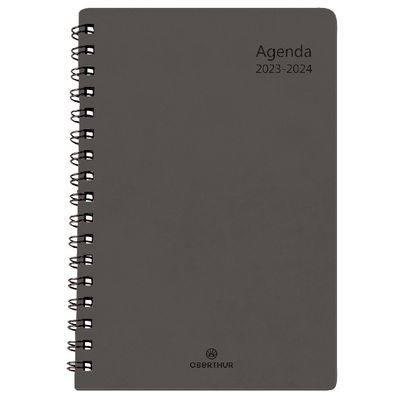 Agenda à spirale Grenade 15 - 1 semaine sur 2 pages - gris - Oberthur