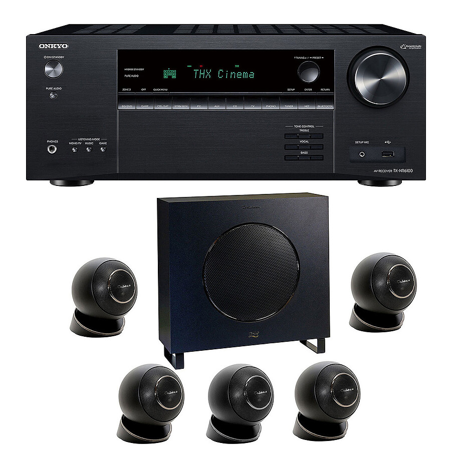 Onkyo TX-NR6100B Noir + Cabasse Eole 4 Noir Pack d'enceintes 5.1