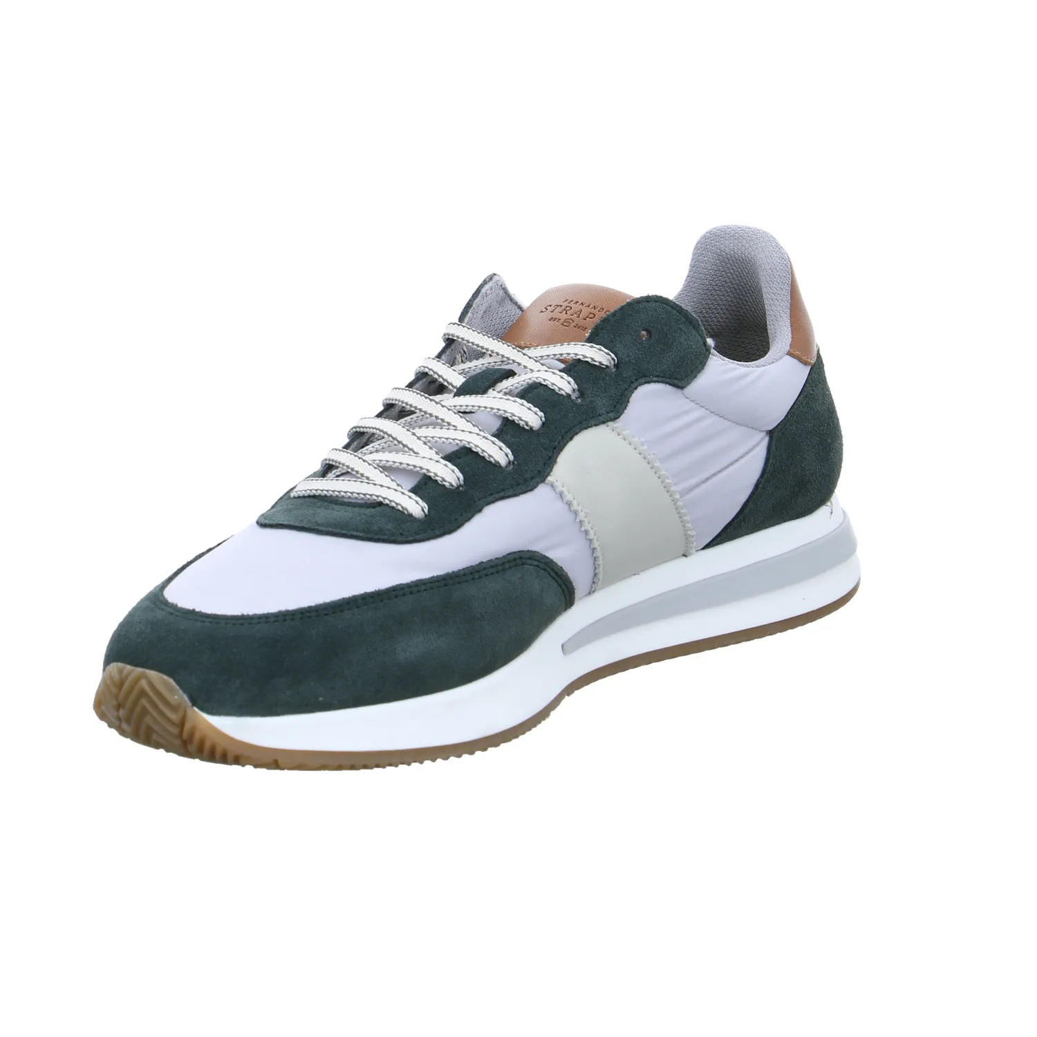 FERNANDO STRAPPA Halbschuhe Sneaker Stoff Grün Leder