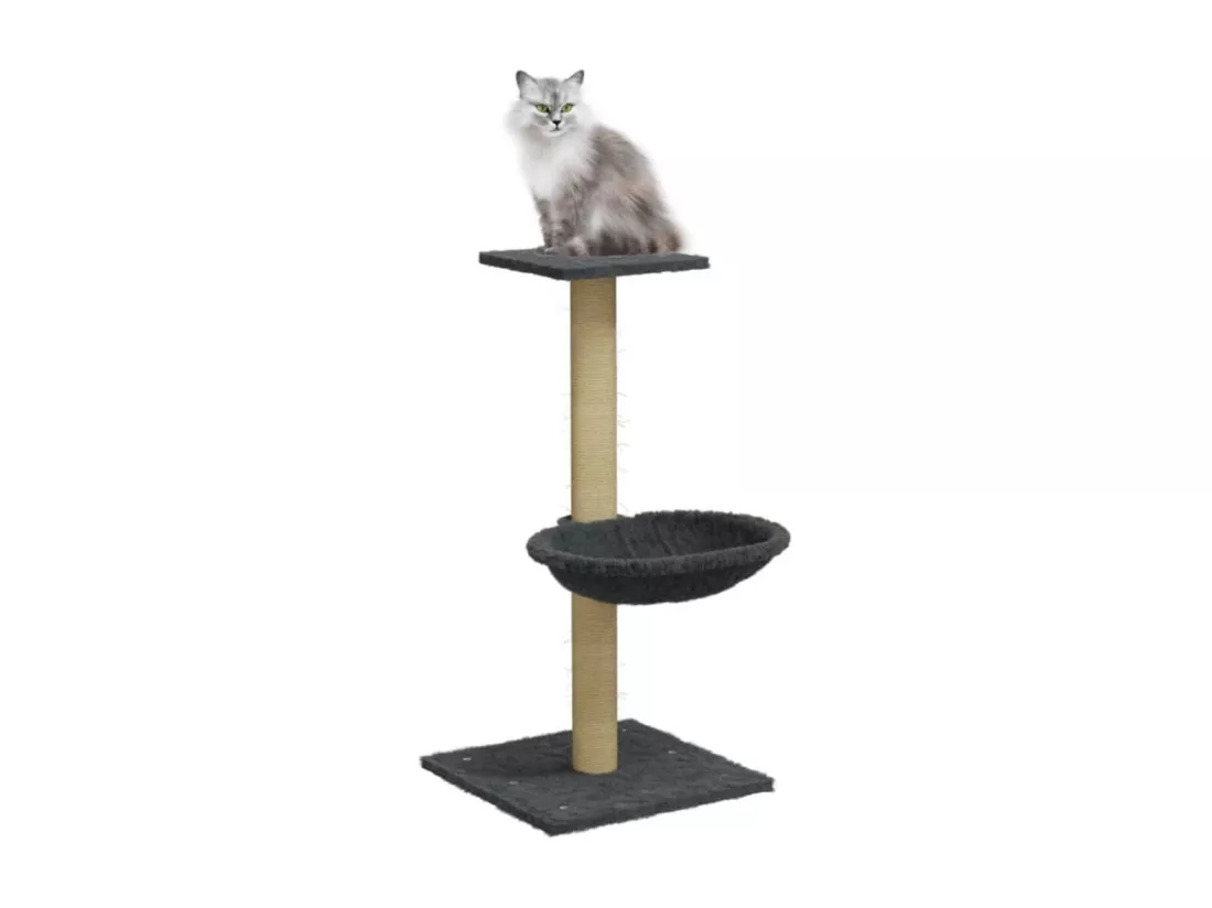 Arbre à chat avec griffoir en sisal Gris foncé 74 cm