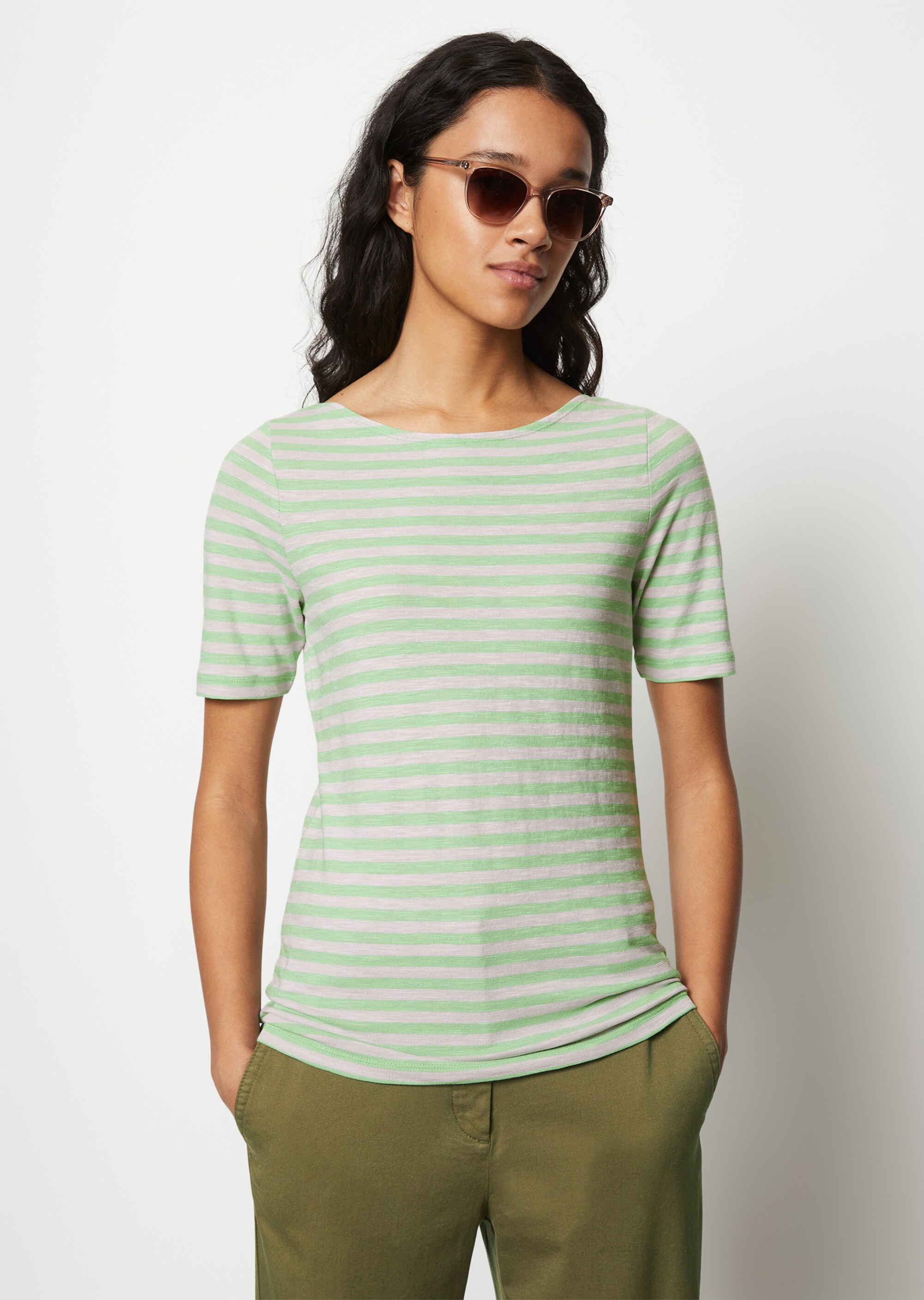 Gestreiftes T-Shirt slim aus Organic Cotton-Jersey