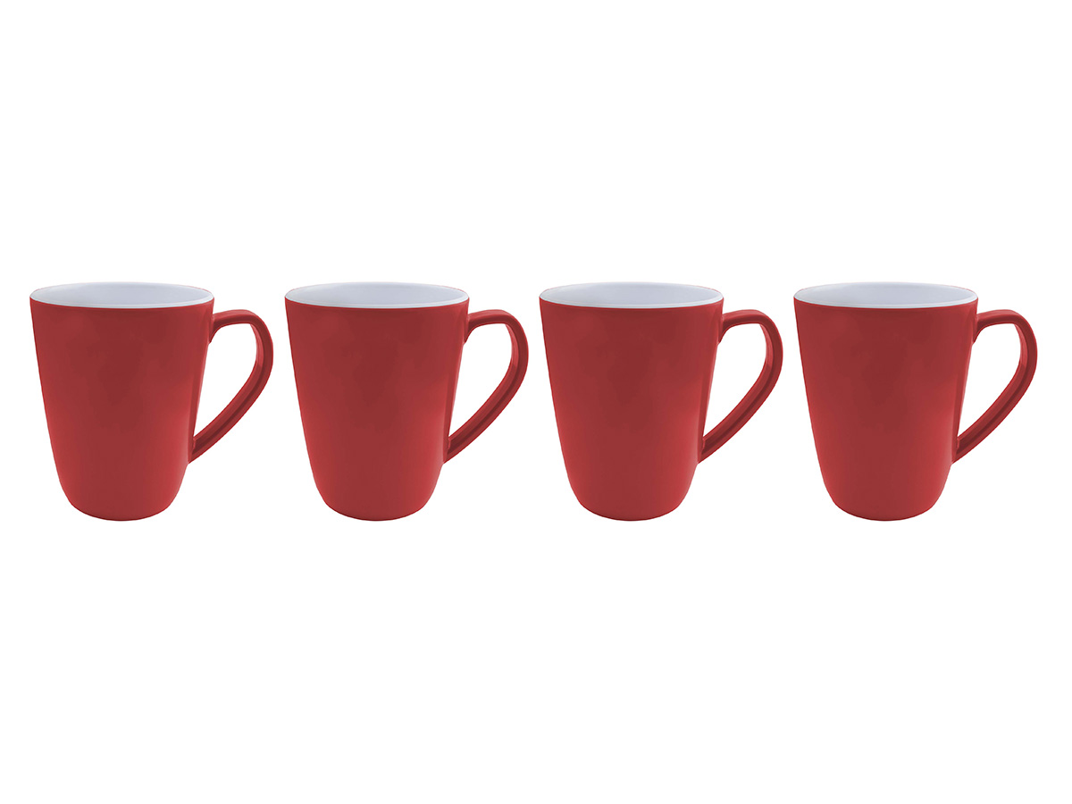 Bo-Camp Two-Tone set van 4 melamine L mokken - Red