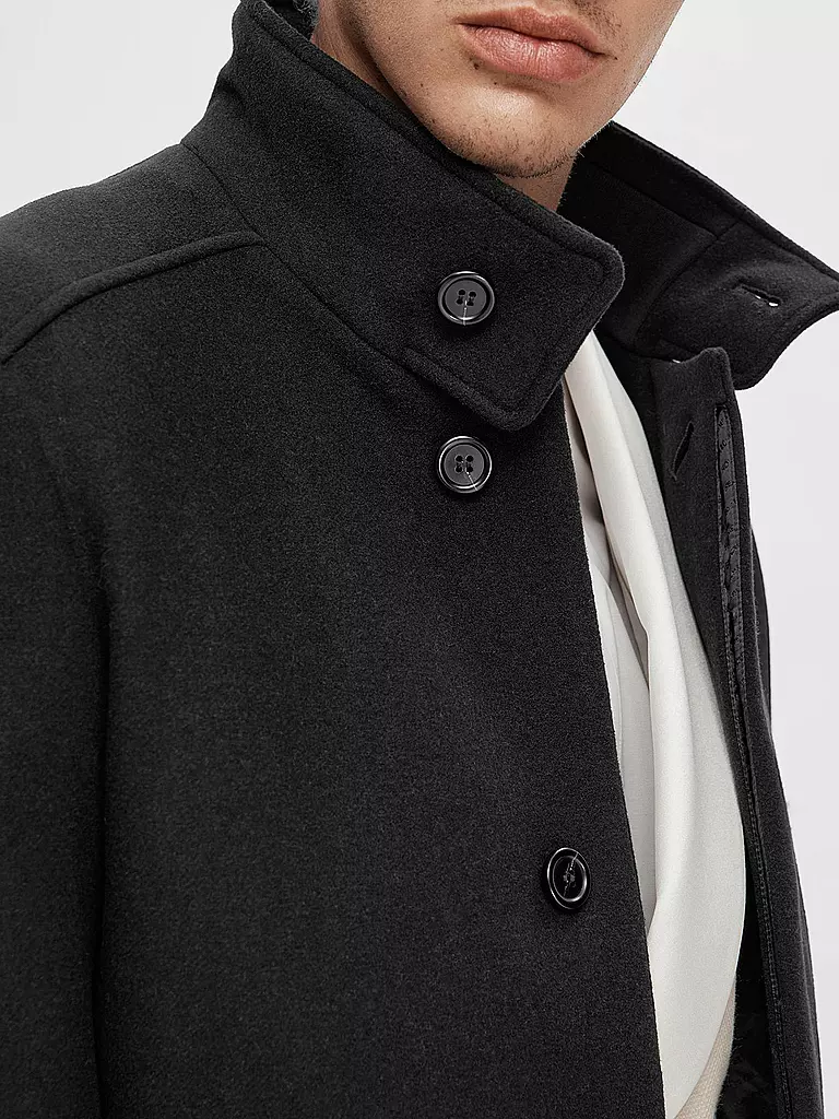 SELECTED Wollmantel SLHNEW schwarz