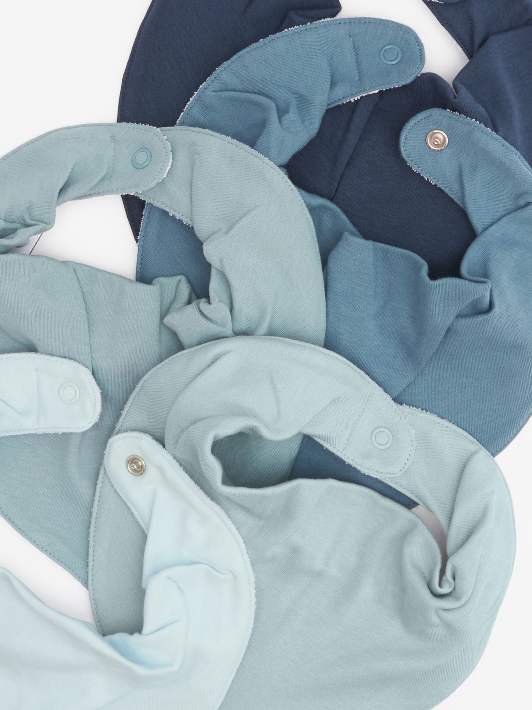 Blauw - 5 Pack Dribble Baby 100% Cotton Bibs