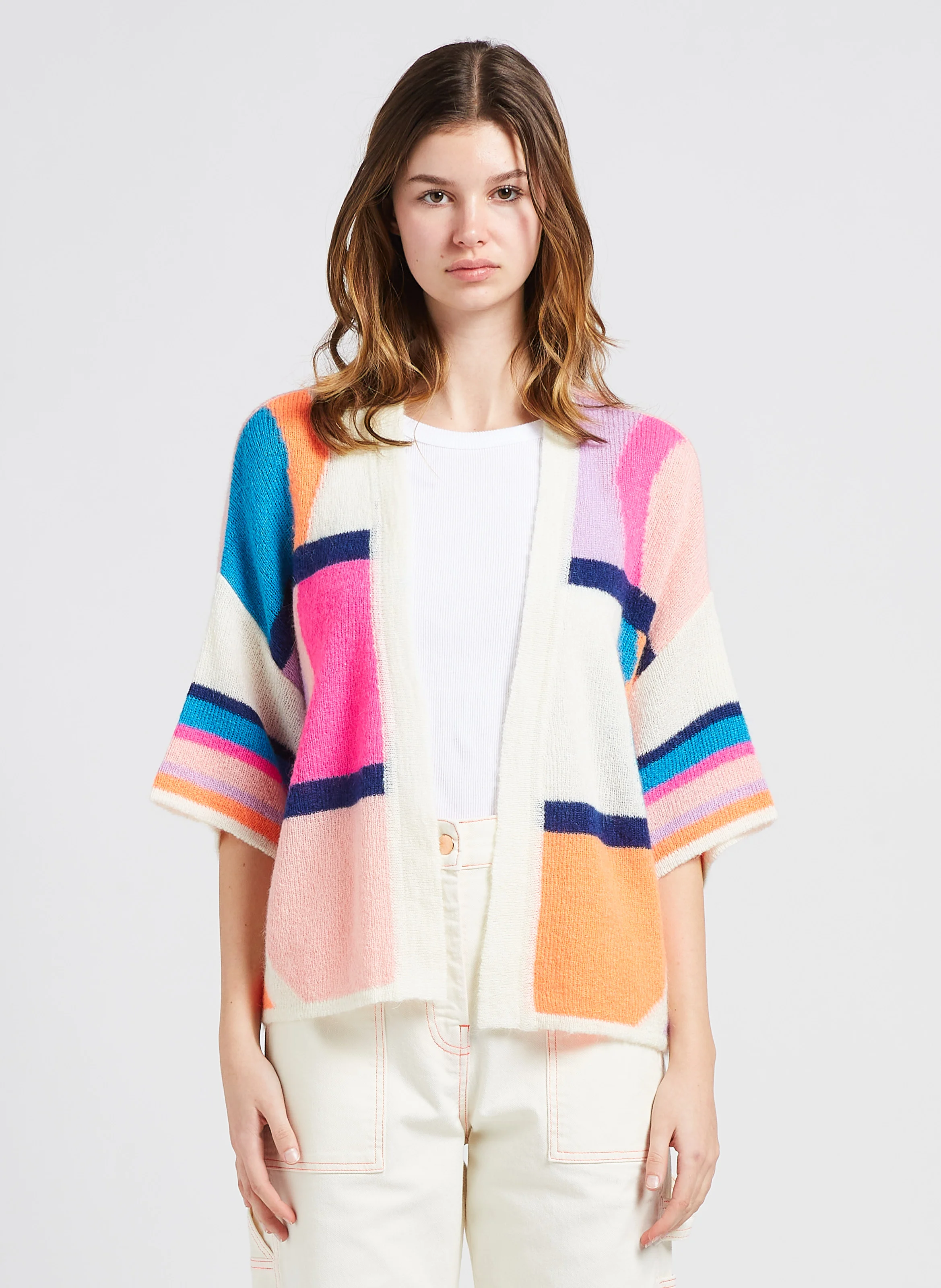 NORMANDY - Cardigan en maille | Blanc