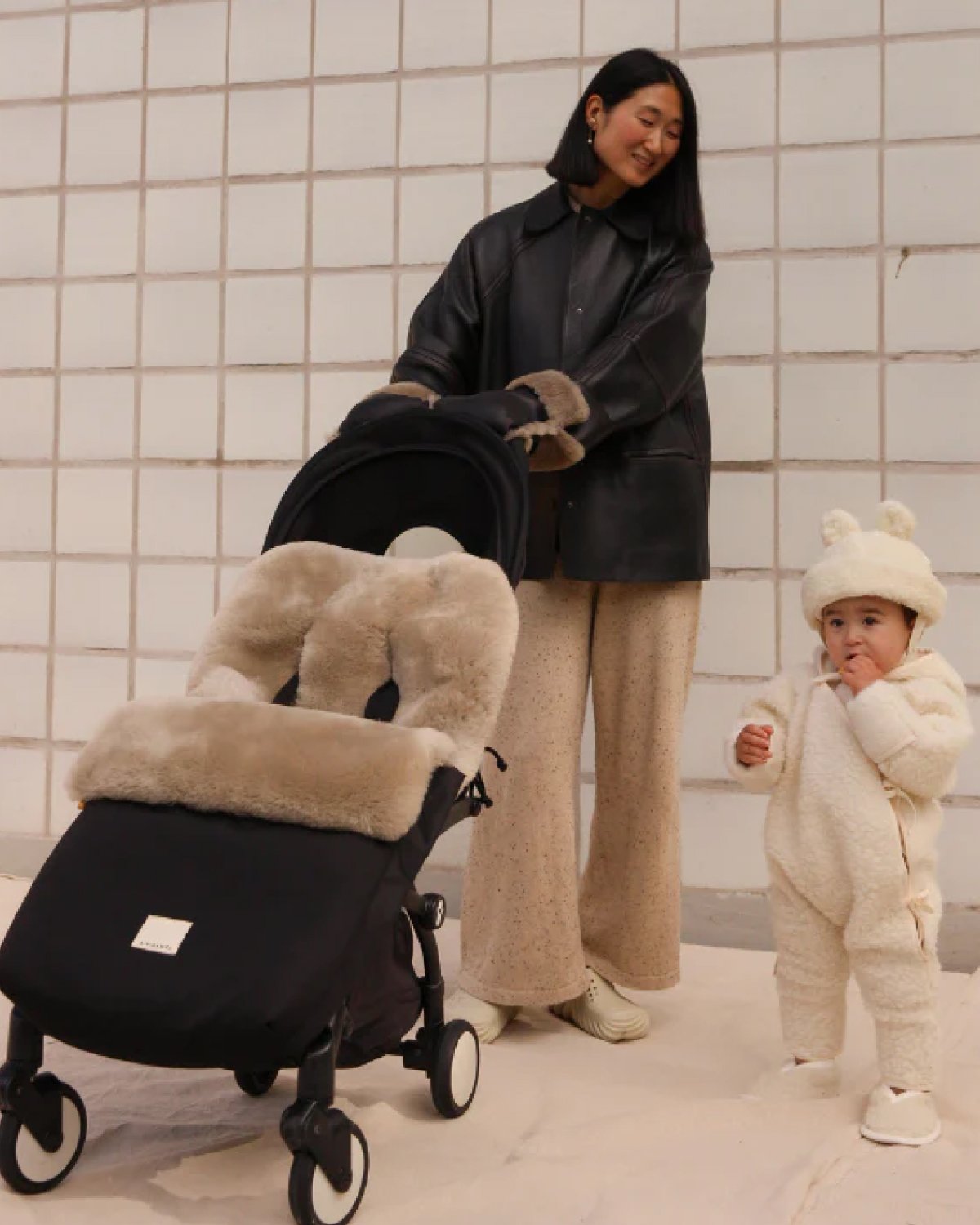 Vognpose m/ Lammeskinn – Universal Fit – Varm Vinterpose, 0-4år | Puffmuff
