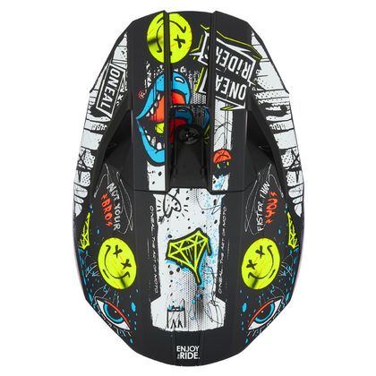 Casque cross O'Neal 3SRS YOUTH - RANCID V24 - Noir / Blanc