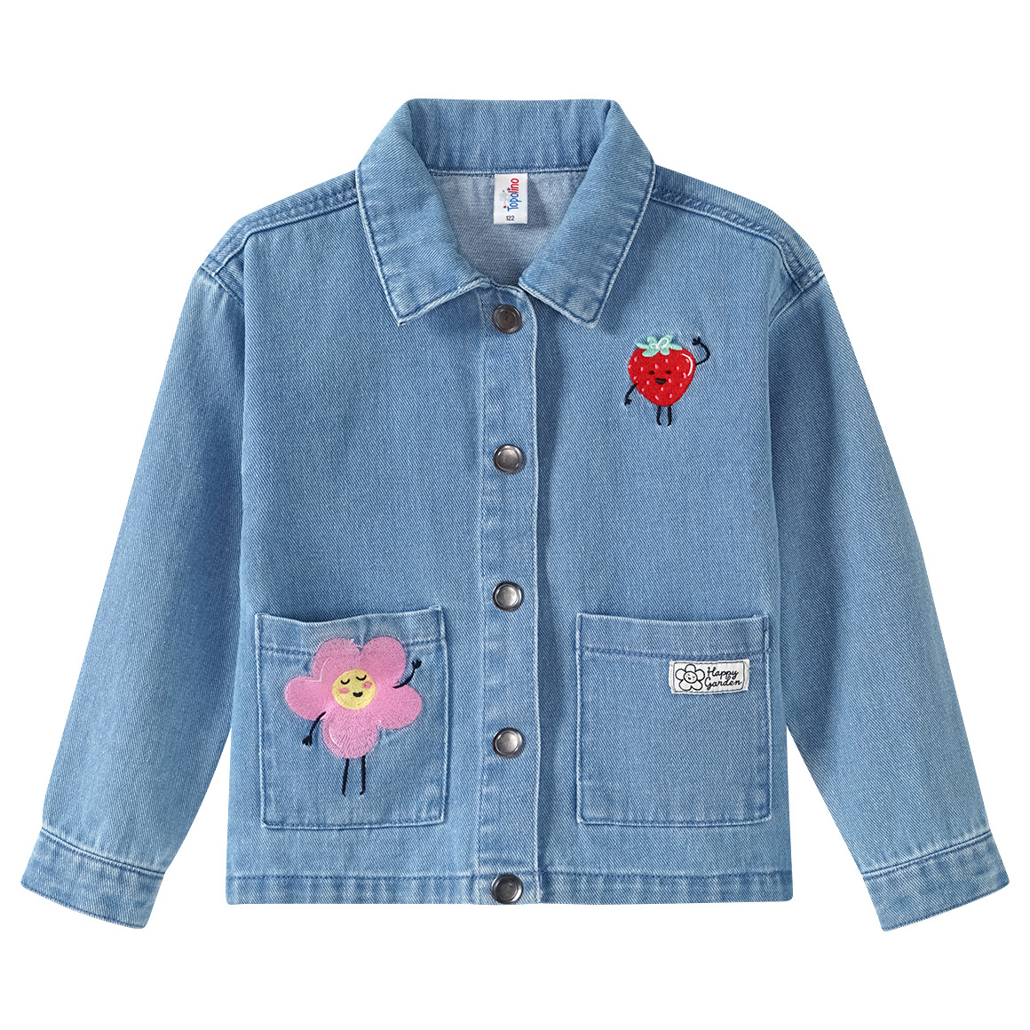 Topolino Mädchen Jeansjacke mit Stickereien hellblau