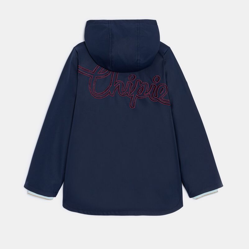 Manteau parka en gomme bleu fille