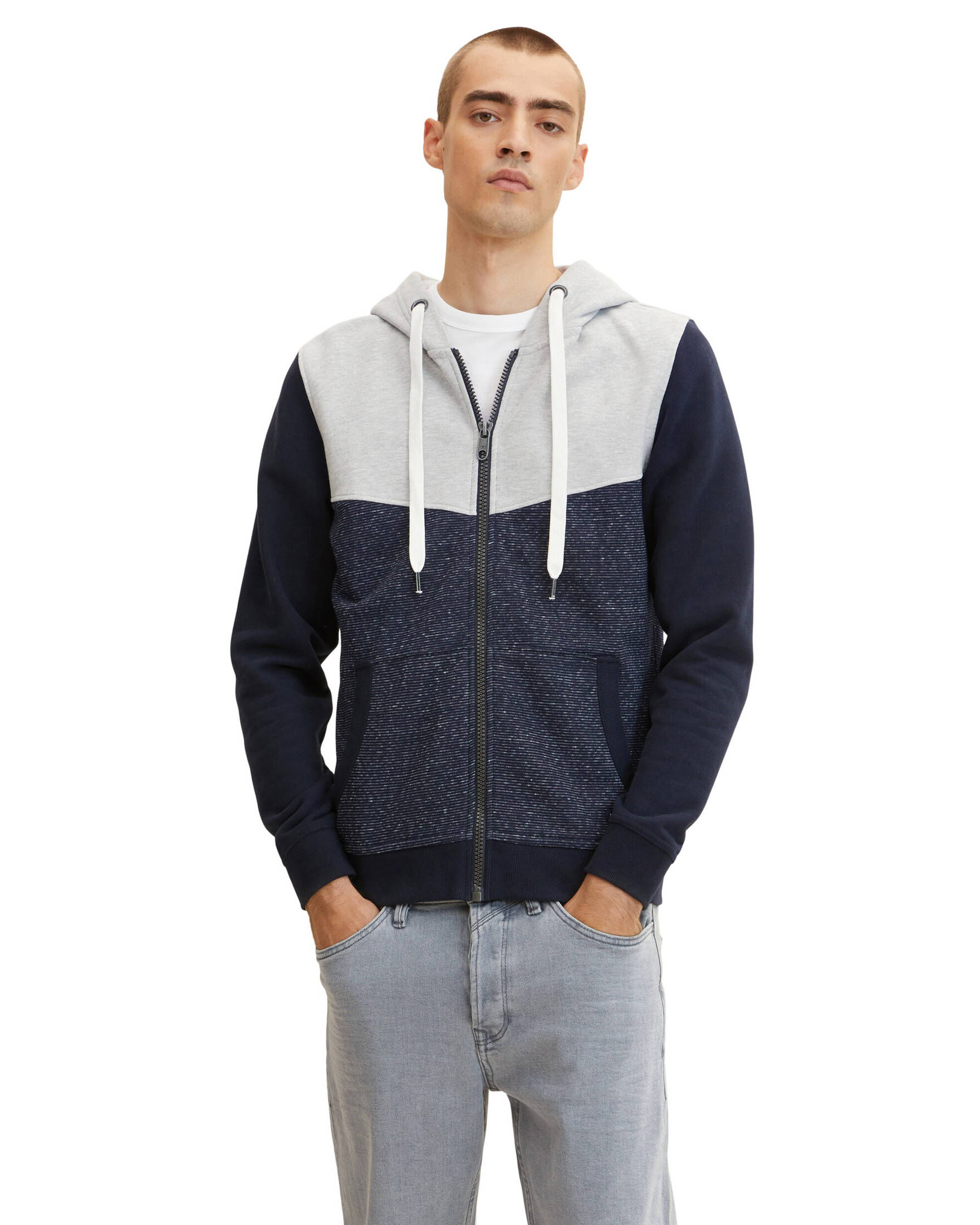 Tom Tailor| Herren Sweatjacke COLORBLOCK ZIPPER JACKET