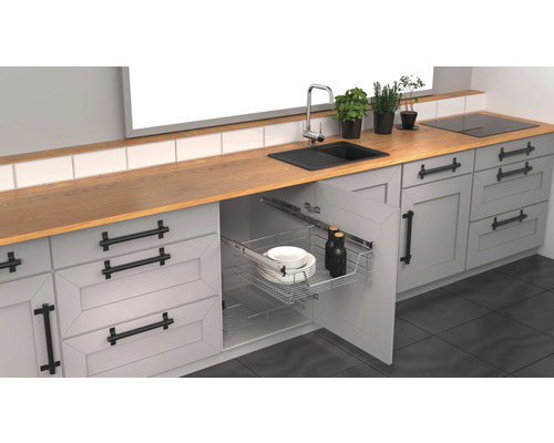 Telescopische lade voor 50cm kast, chroom