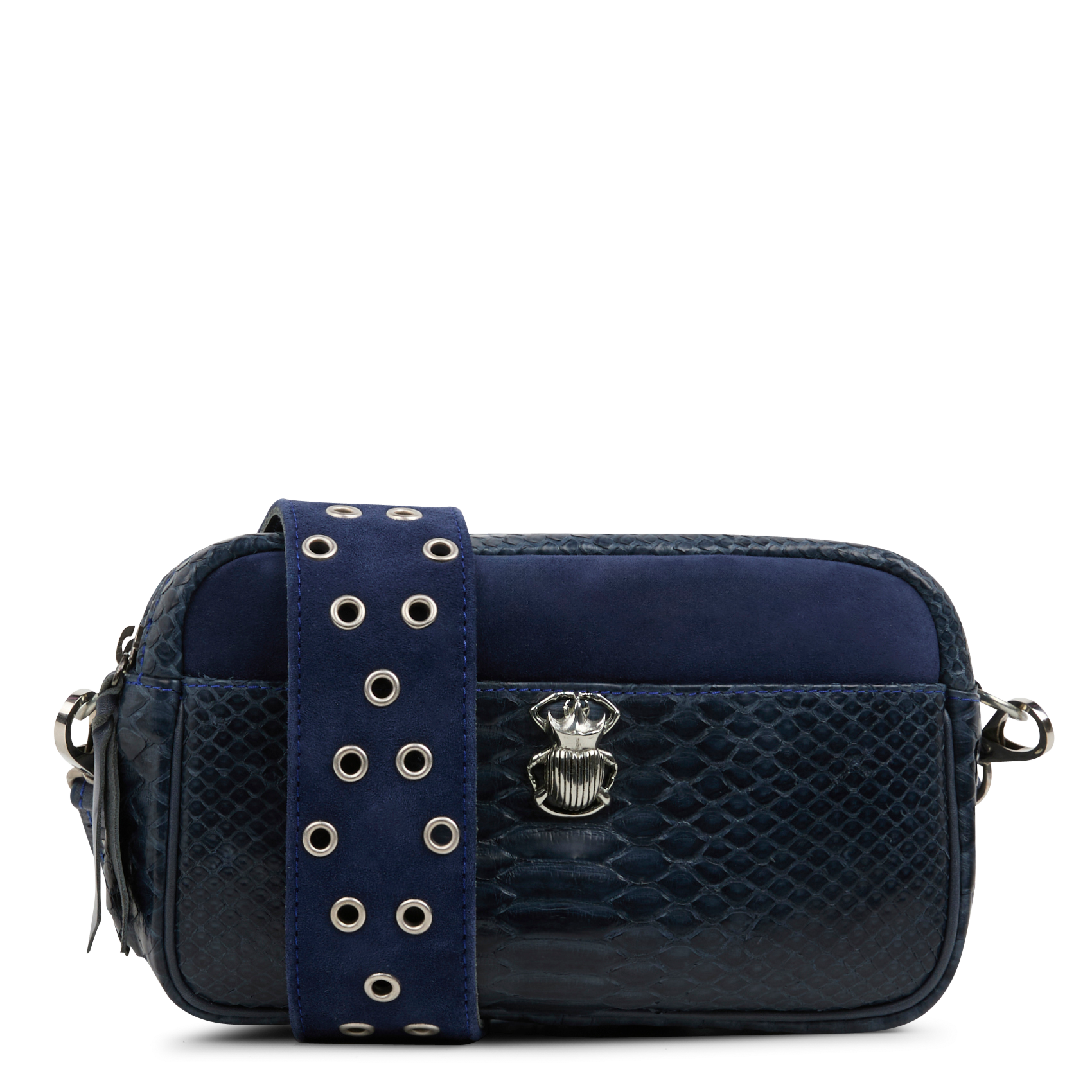 LILY - Sac bandoulière en cuir de python | Bleu
