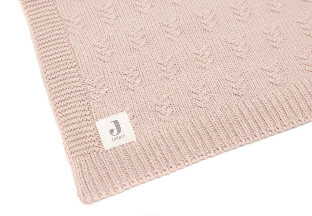 baby wiegdeken 75x100cm Grain Knit - Wild Rose