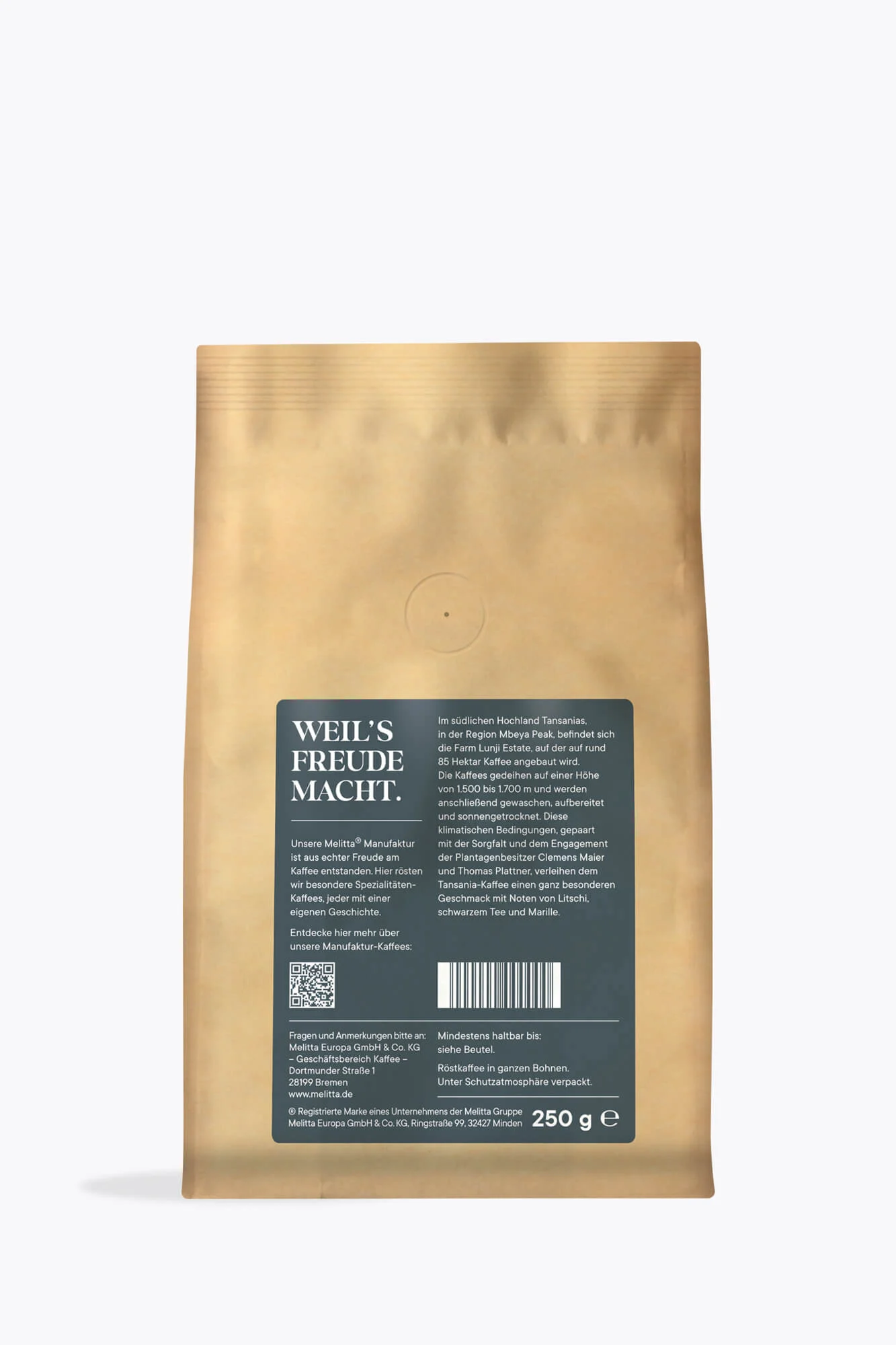 Melitta® Manufaktur Bremen Tansania Single-Origin-Farm-Kaffee 250g