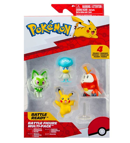 Pok?mon Figurer - 4-pak - Battle Figure - Pikachu/Sprigatito/Fue