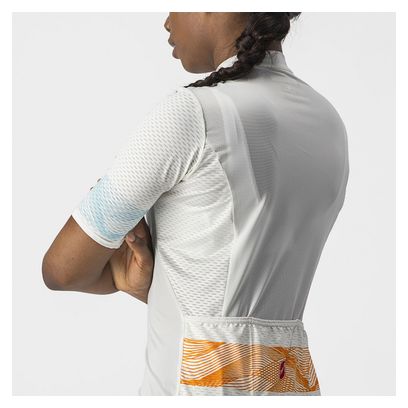 Maillot Manches Courtes Femme Castelli Fenice Blanc / Orange