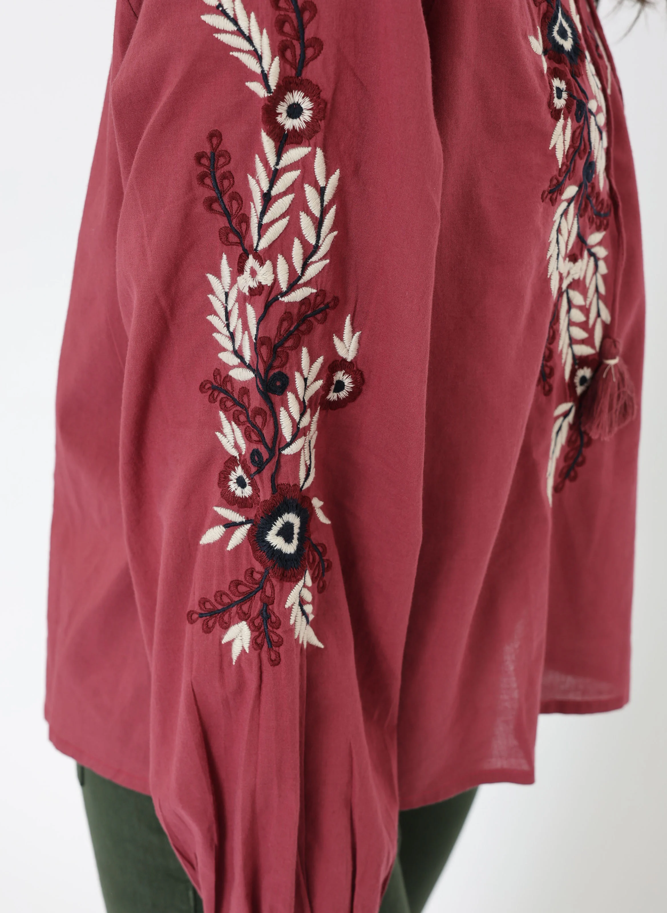 HANNAH - Blouse brodée en coton | Rose