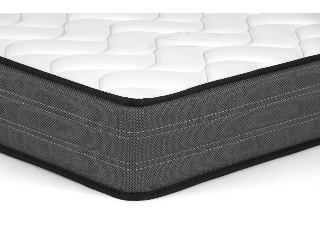 Ensemble 120 x 200 cm sommier coffre blanc + matelas ressorts ensachés ép.20cm - AMBRACIE de YSMÉE
