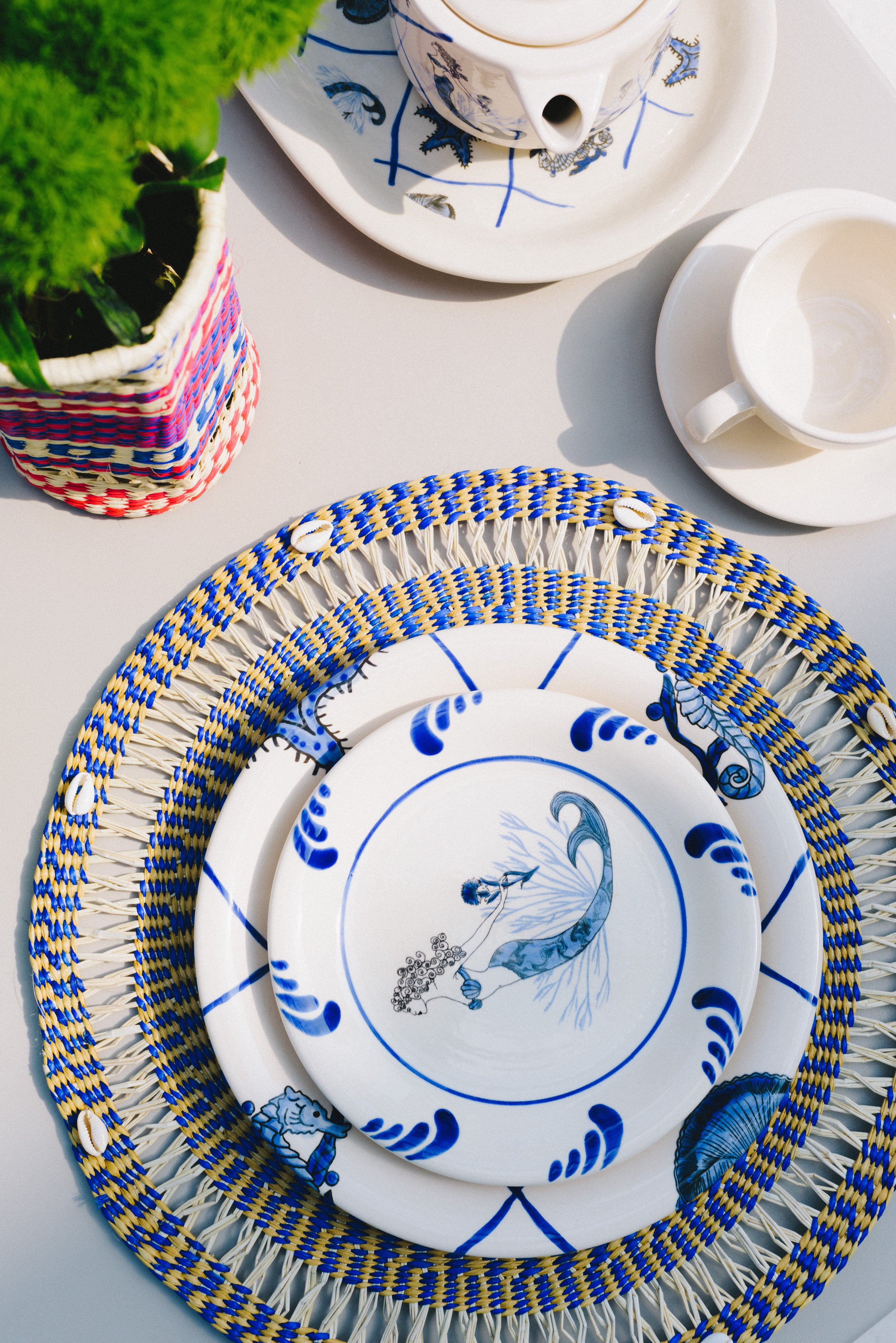 Assiettes plates « Sirènes » (Lot de 4)
