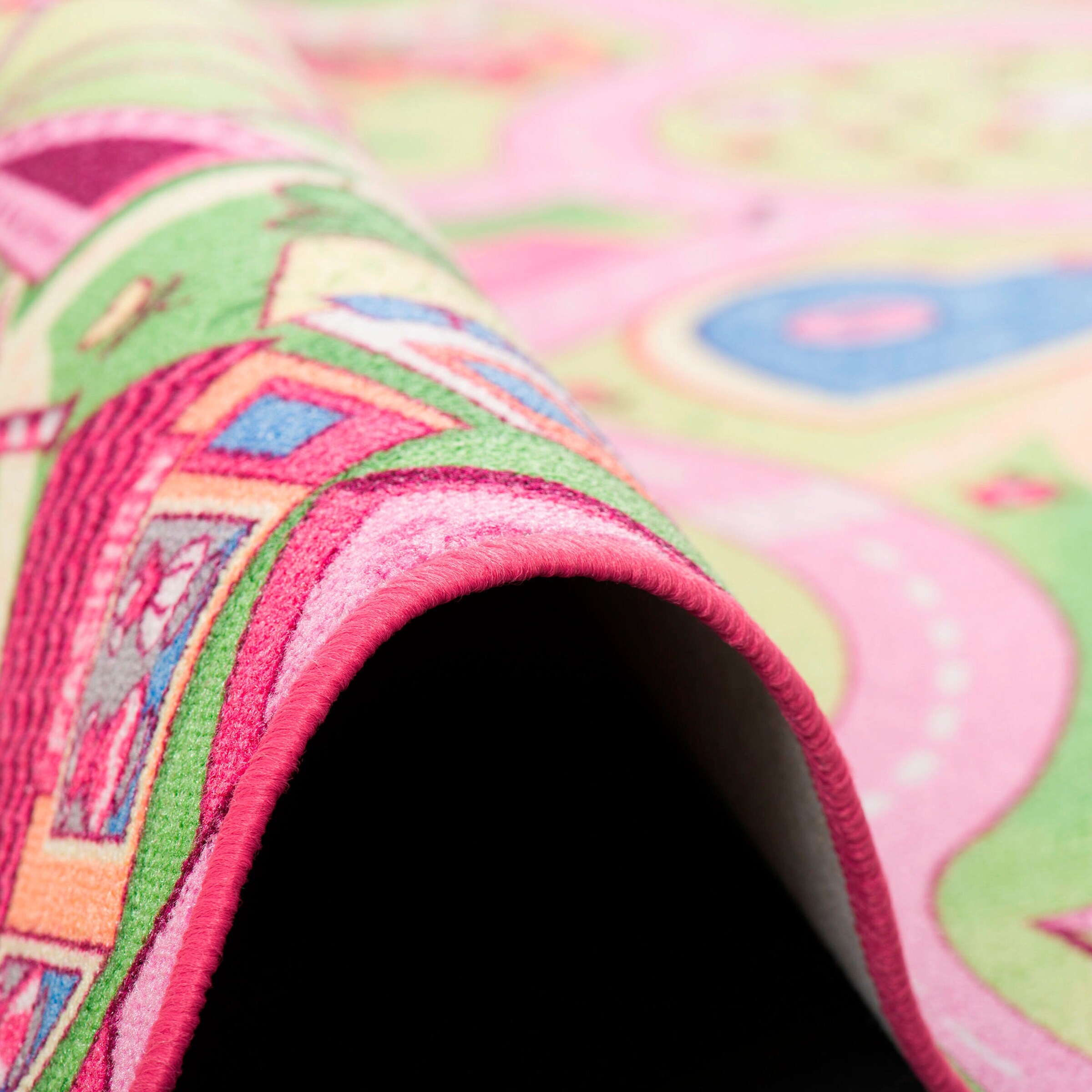 Snapstyle Kinder Spiel Teppich Girls Village Rosa