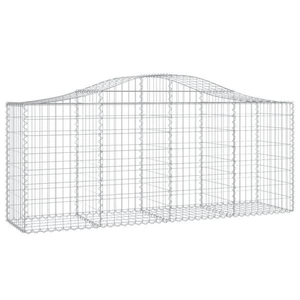 vidaXL Gabionkurver buede 14 stk 200x50x80/100 cm galvanisert jern