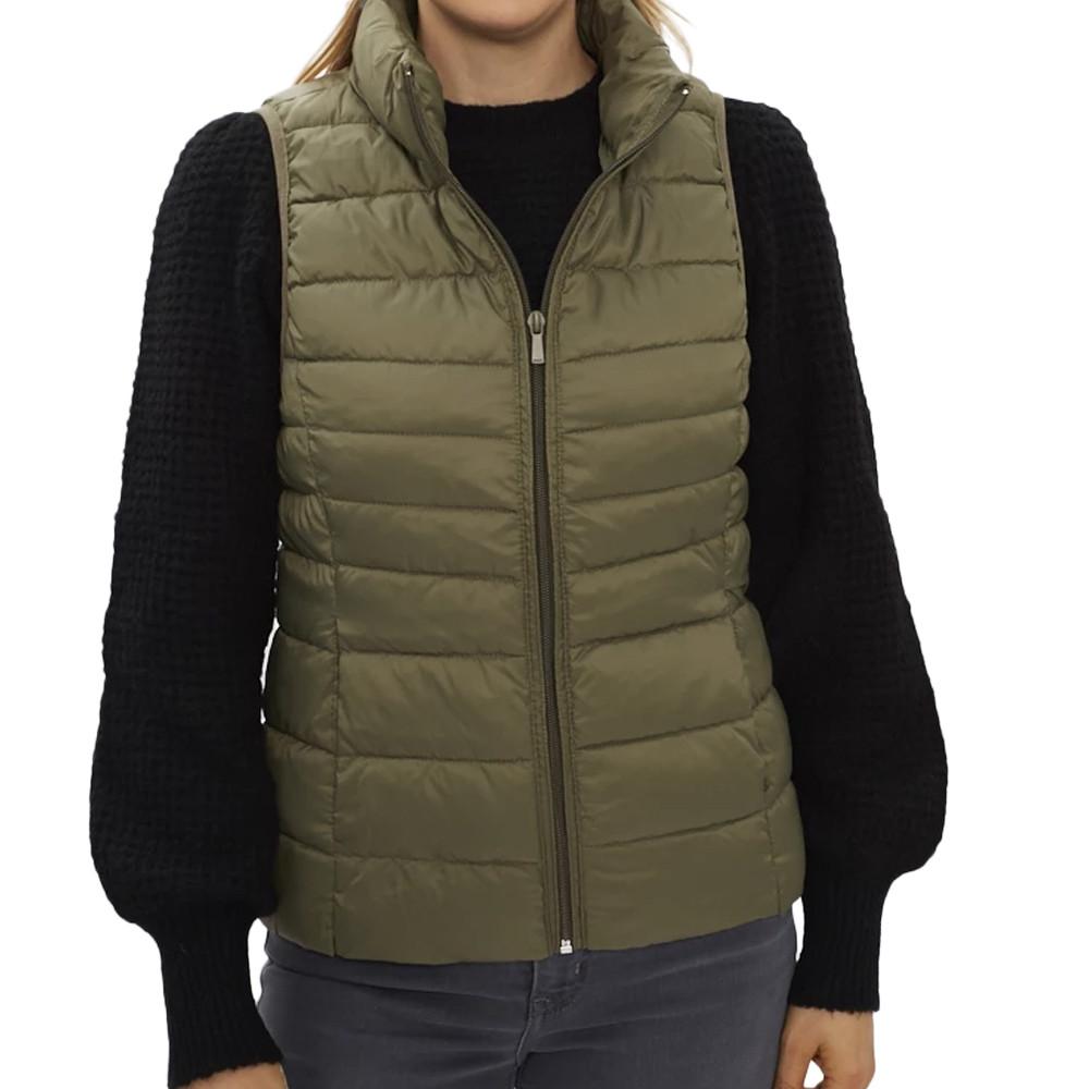 Only Doudoune Sans Manches Kaki Femme Only Quilted