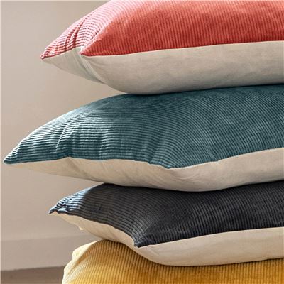 Coussin velours côtelé